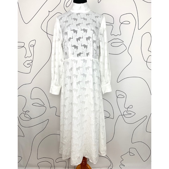 Other Stories White Jacquard Midi Dress 
